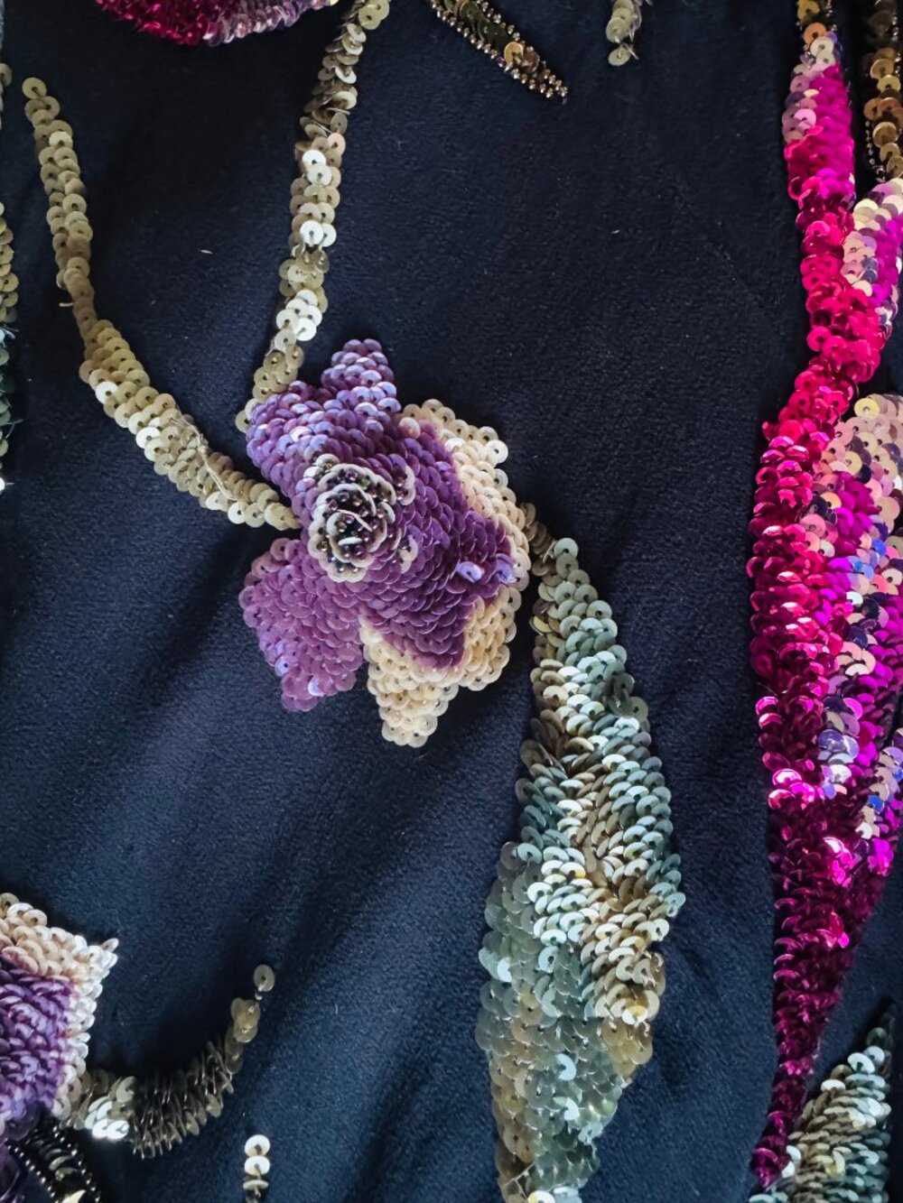 Sue Wong Nocturne 100% Silk Beaded Sequin Maxi Gown Bergdorf Goodman Size 6 - Picture 7 of 7